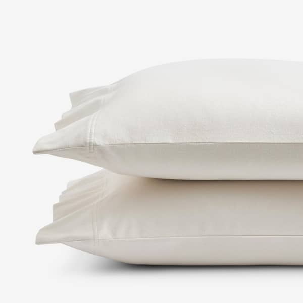 The Company Store Legacy Velvet Flannel Cream Solid King Pillowcase (Set of 2)