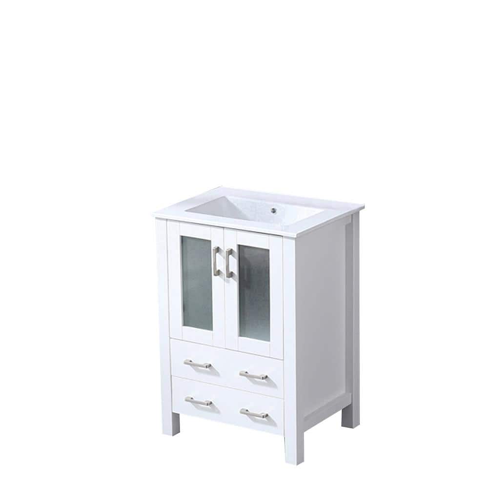 Volez 24" White Single Vanity with Integrated Sink