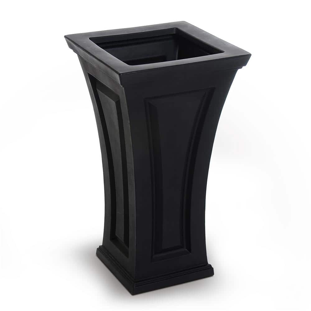 Cambridge Tall Black Polyethylene Outdoor Planter
