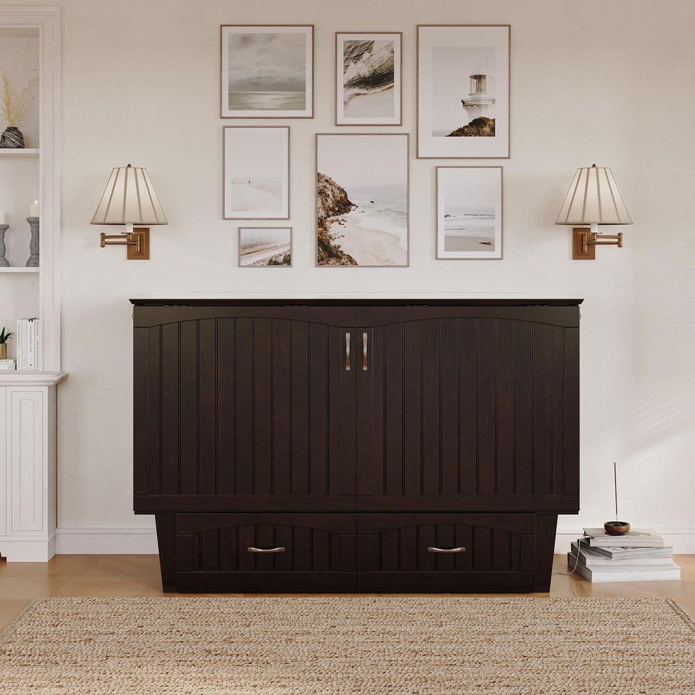 Nantucket Queen Murphy Bed Chest with CoolSoft Memory Foam Mattress
