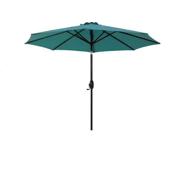 Unbranded 9 ft. Aluminum Market Patio Umbrella in Light Blue