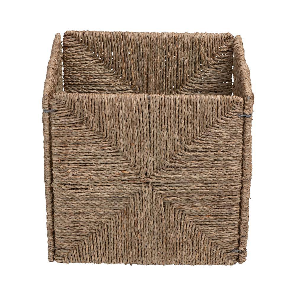 Natural Seagrass Woven Storage Basket with Steel Frame