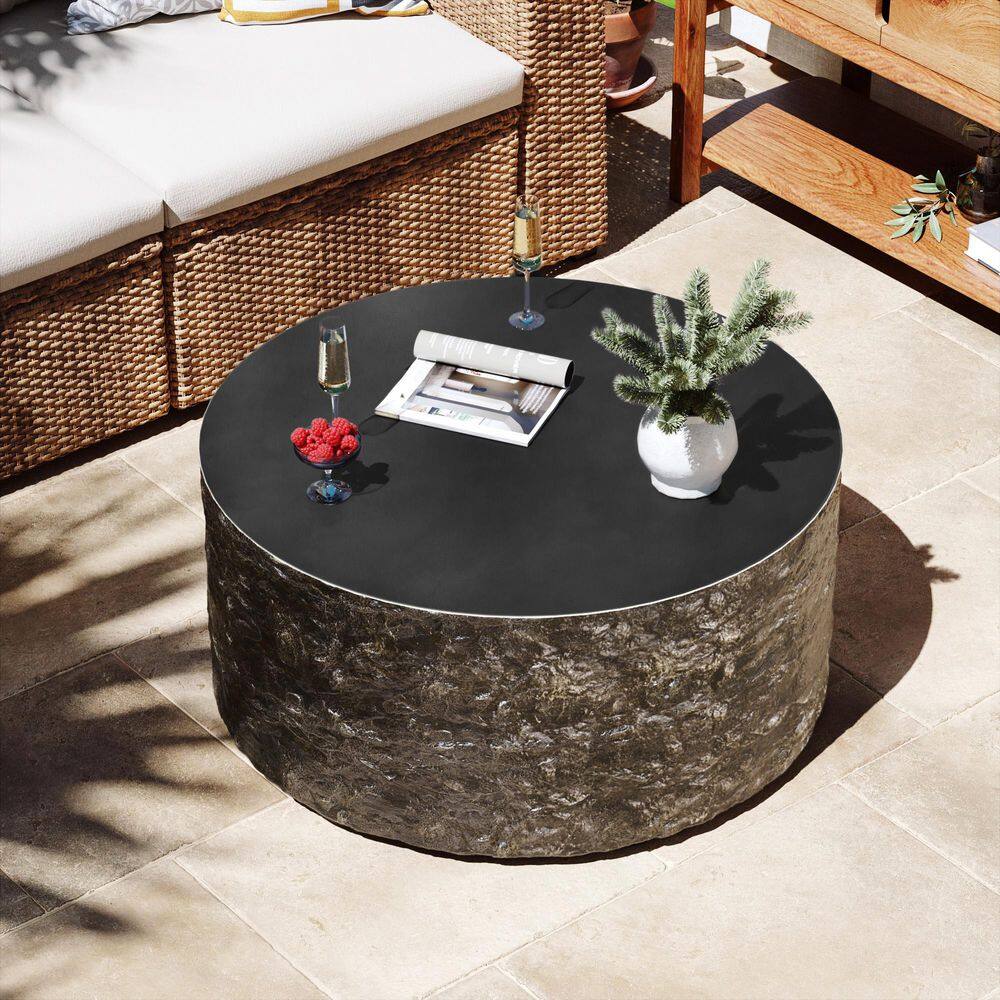 28 in. Outdoor Round Magnesium Oxide Coffee Table in Vintage Bronze price history on PriceWatchPro