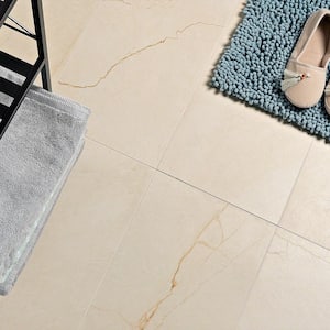 Marmo Beige 11.81 in. x 23.62 in. Matte Marble Look Porcelain Floor and Wall Tile (11.62 sq. ft./Case)