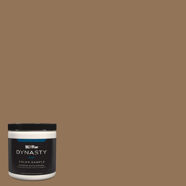 BEHR DYNASTY 8 oz. #290F-6 Warm Earth Satin Enamel Stain-Blocking Interior/Exterior Paint Sample with Primer
