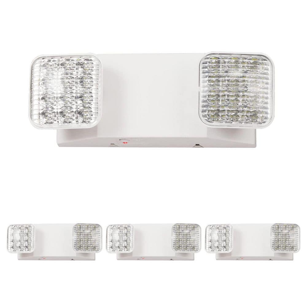 2.4-Watt 120/277-Volt Integrated LED White Emergency Light with Battery Backup, Two Head Adjustable, UL Listed, 4-Pack price history on PriceWatchPro