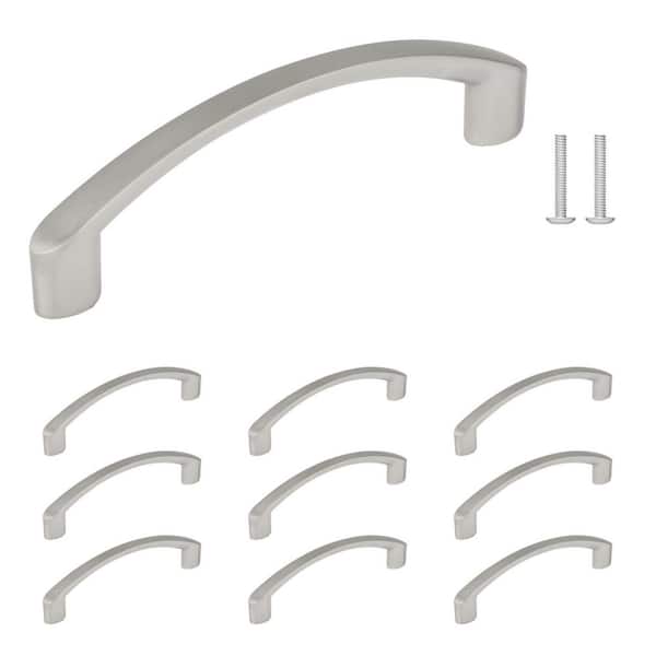 (10-Pack) Rockcliffe Collection 3 3/4 in. (96 mm) Modern Brushed Nickel Cabinet Arch Pull