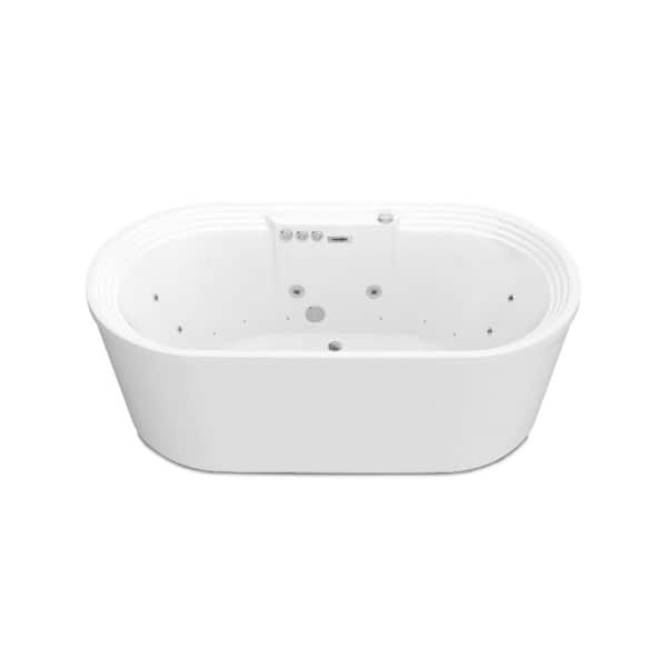 ANZZI Sofi 67.37 in. x 33 in. Acrylic Flatbottom Whirlpool and Air Bath Tub in White