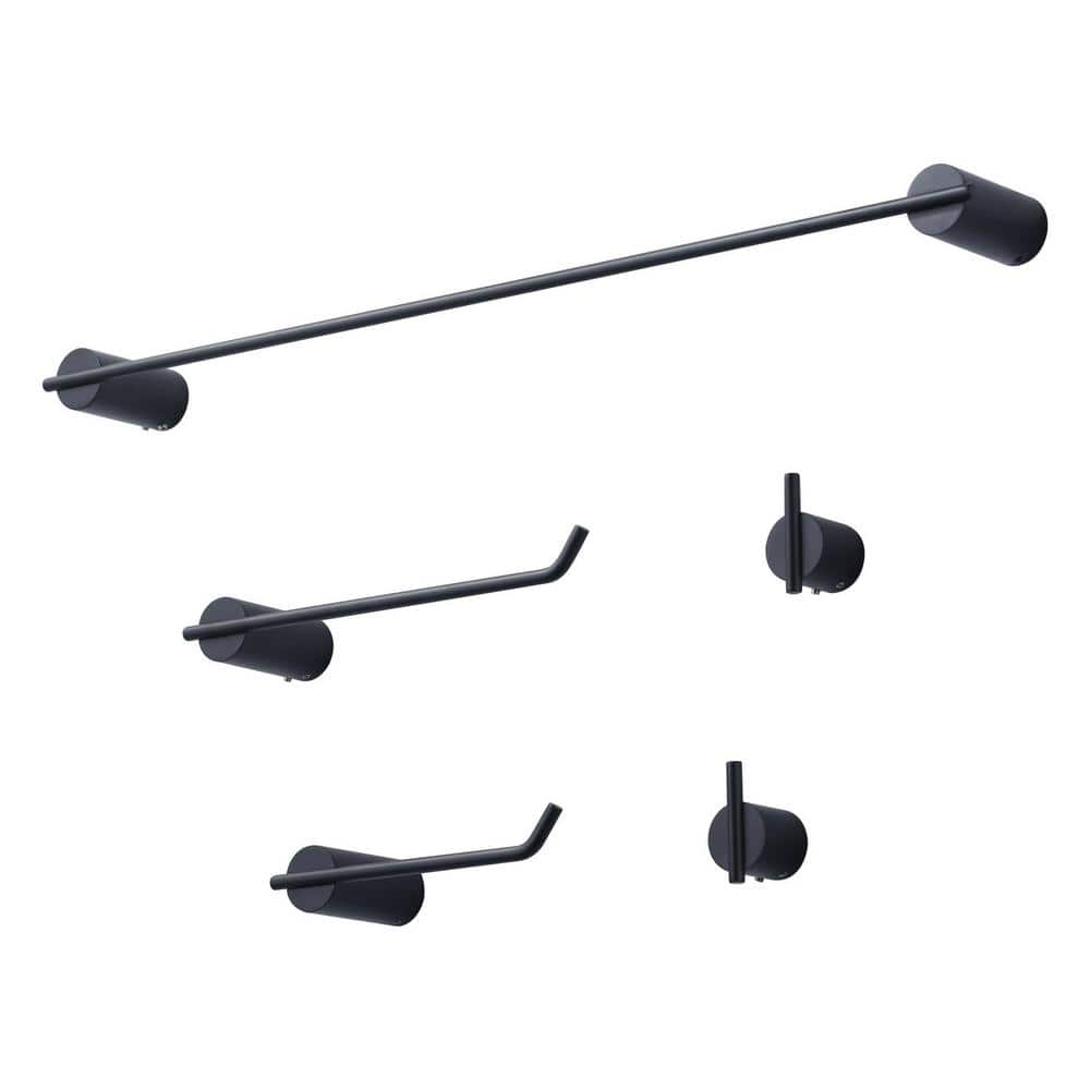 5-Piece Bath Hardware Set Accessory Included Towel Rack, Toilet Paper Holder and Towel Hooks in Matte Black price history on PriceWatchPro