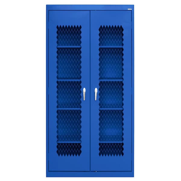 Sandusky Steel Freestanding Garage Cabinet in Blue (36 in. W x 72 in. H x 24 in. D)
