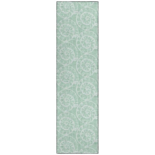 Addison Rugs Surfside 2 ft. 3 in. x 7 ft. 6 in. Green Geometric Indoor/Outdoor Area Rug