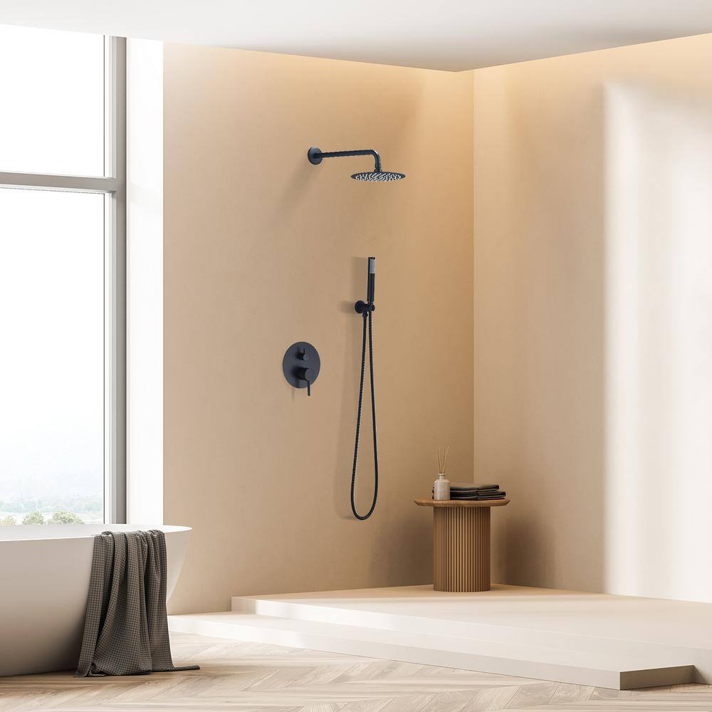 Matte Black Stainless Steel Multi-Head Rain Shower System