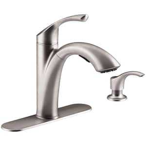 Mistos Single-Handle Pull-Out Sprayer Kitchen Faucet In Stainless Steel