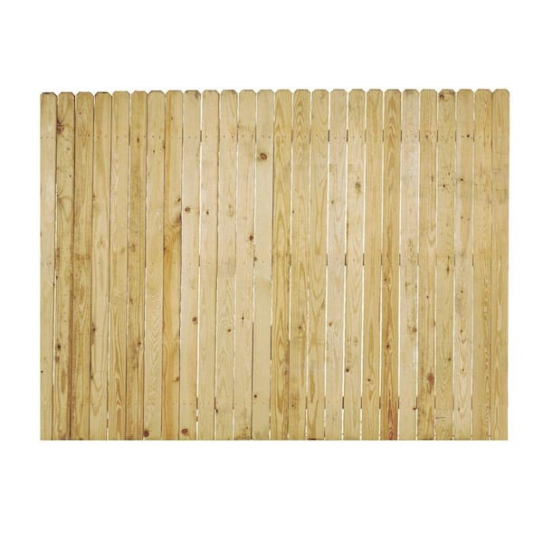 6 ft. x 8 ft. Pressure-Treated Pine 4 in. Dog-Ear Fence Panel