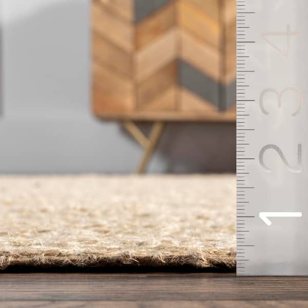 Don Casual Striped Jute Natural Doormat 3 ft. x 5 ft. Area Rug