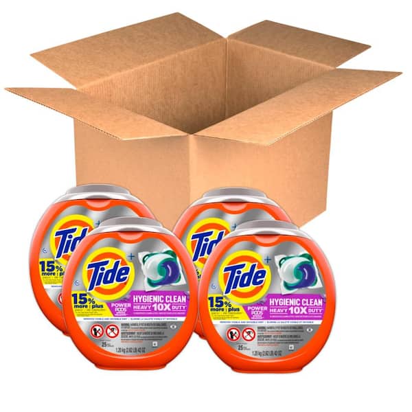 Tide Power Hygienic Clean Heavy-Duty Spring Meadow Scent Laundry Detergent Pods (25-Count, Case of 4)