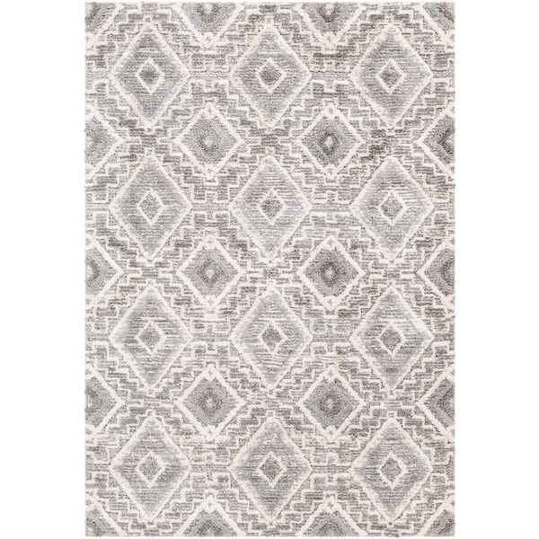 Unbranded Bazaar Diamond Point, Gray And White Rugs 4 215 60