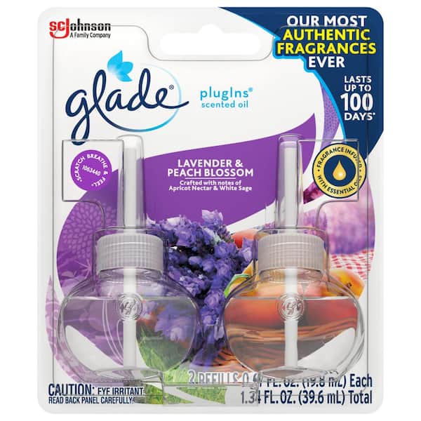 Glade 1.34 oz. Lavender and Peach Blossom Plugins Scented Oil Refill (2-Pack)