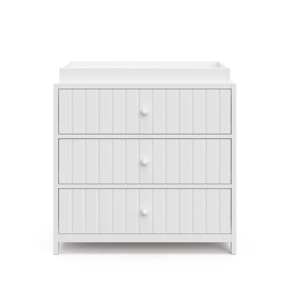 White 3-Drawer Chest with Changing Table Topper