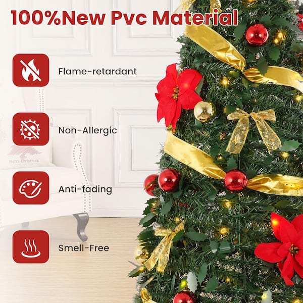 JEAREY 6 ft. Fully Decorated Pre-Lit Pop Up Artificial Christmas