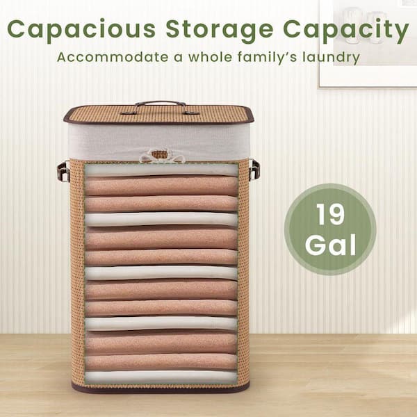 Mecale Yellow 12 in. x 24 in. Rectangle Bamboo Clothes Decorative