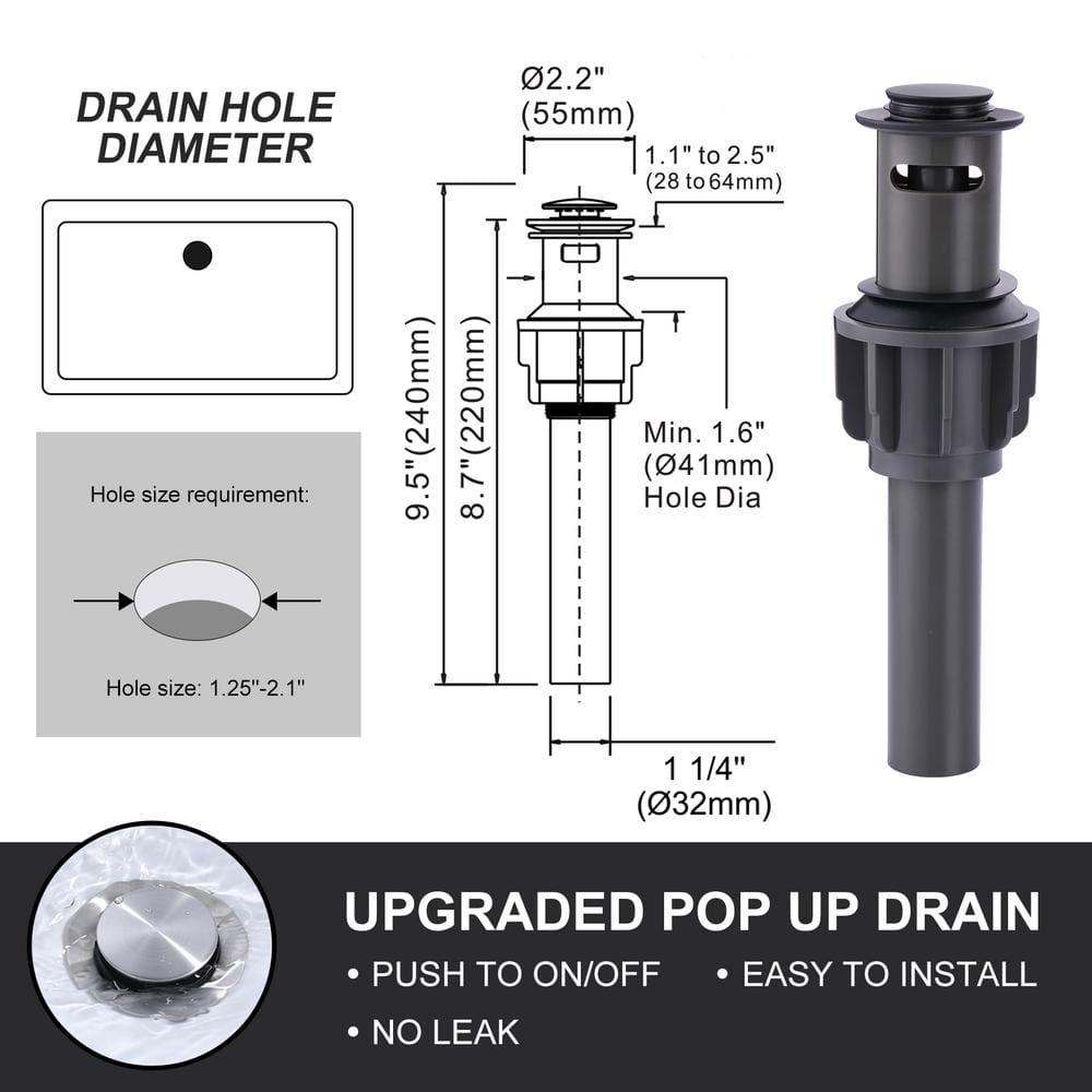 Matte Black Stainless Steel Double Handle Widespread Bathroom Faucet