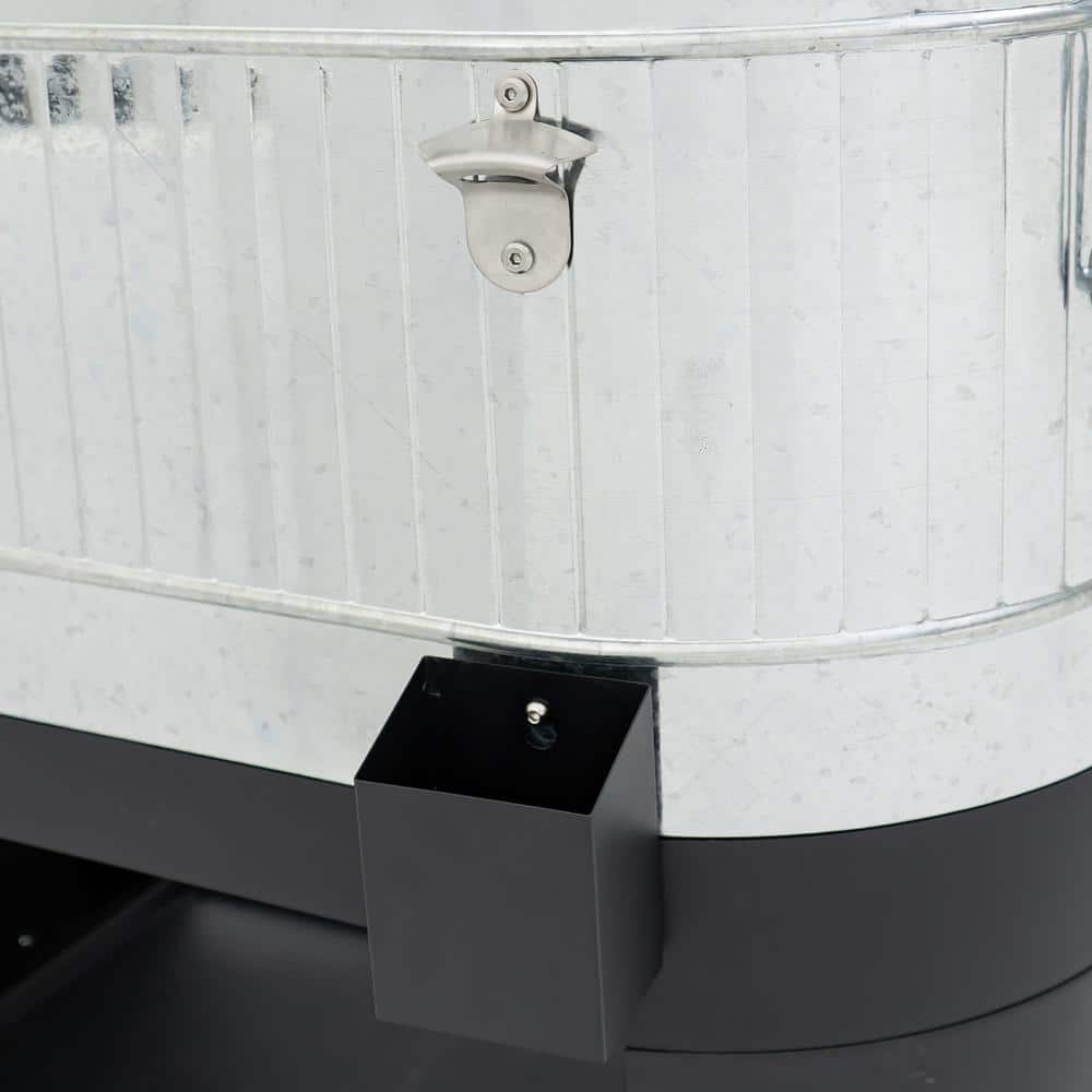Permasteel 120-Qt Galvanized Steel Rolling Patio Cooler with Wheels