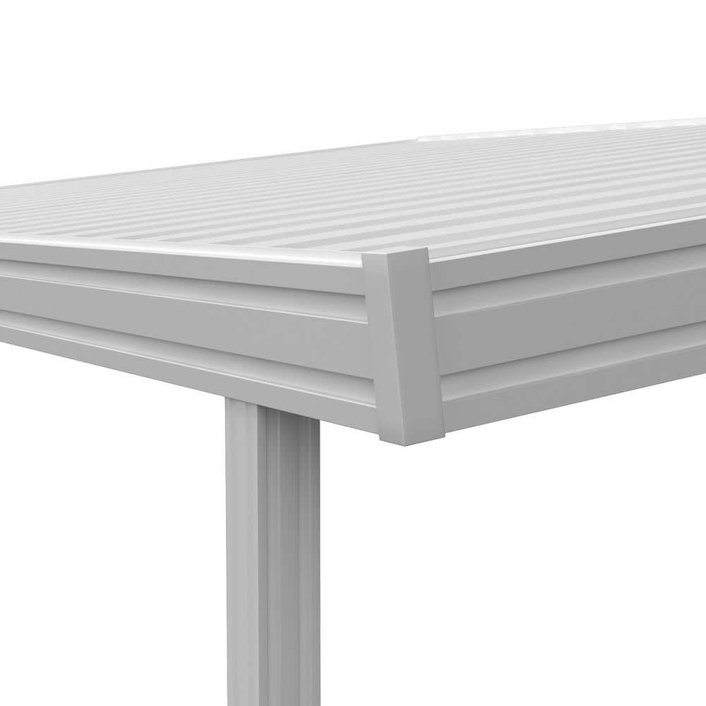 12 ft. x 10 ft. White Metal Patio Awning with Steel Frame