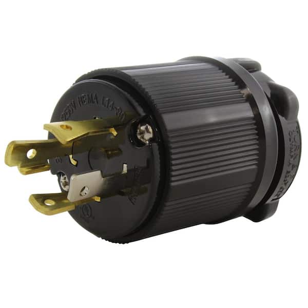 AC WORKS NEMA 30 Amp 125/250-Volt 4-Prong Locking Male Plug With UL C-UL Approval