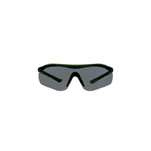 Black/Green, Brow Guard Eyewear with Gray Lens