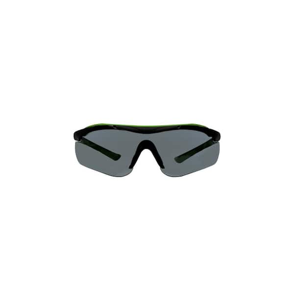 3M Black/Green, Brow Guard Eyewear with Gray Lens
