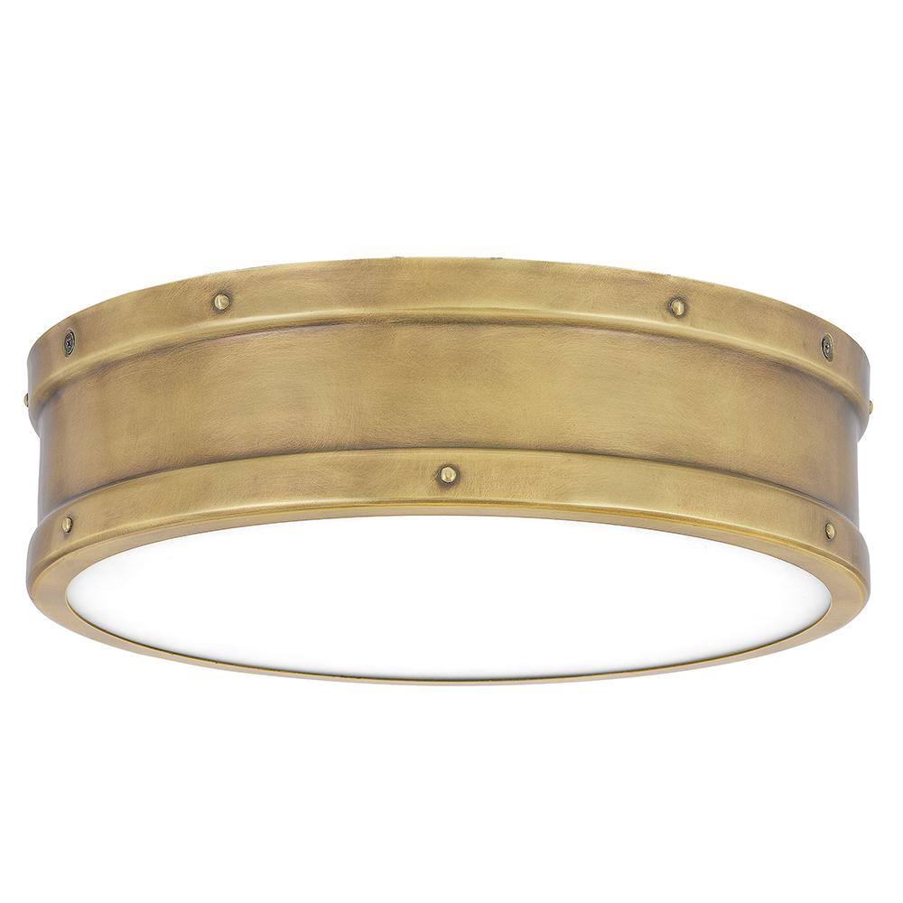 Elegant Gold LED Flush Mount Ceiling Light with Etched Diffuser