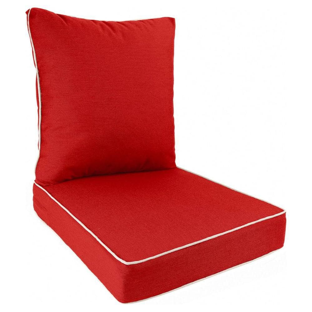 Sunbrella Outdoor Deep Seat Lounge Chair Patio Cushion Set (Seat Lounge Chair and Back), w/ Contrast Cord (Red)23 x 24 price history on PriceWatchPro