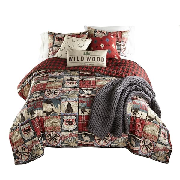 DONNA SHARP The Great Outdoors 3-Piece Multi-Color Queen Polyester Quilt Set