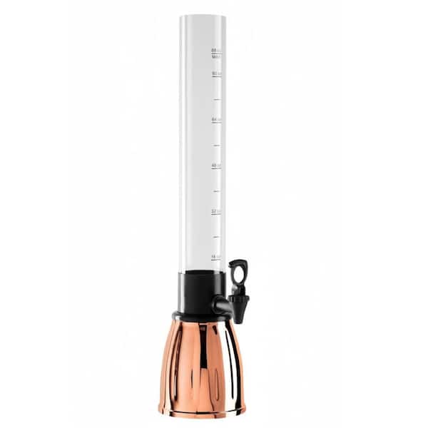 88 oz. Beer Tower with Spigot and Ice Tube, Margarita Tower Beverage Dispenser for Party, Holds 6 Pints Beer, Copper