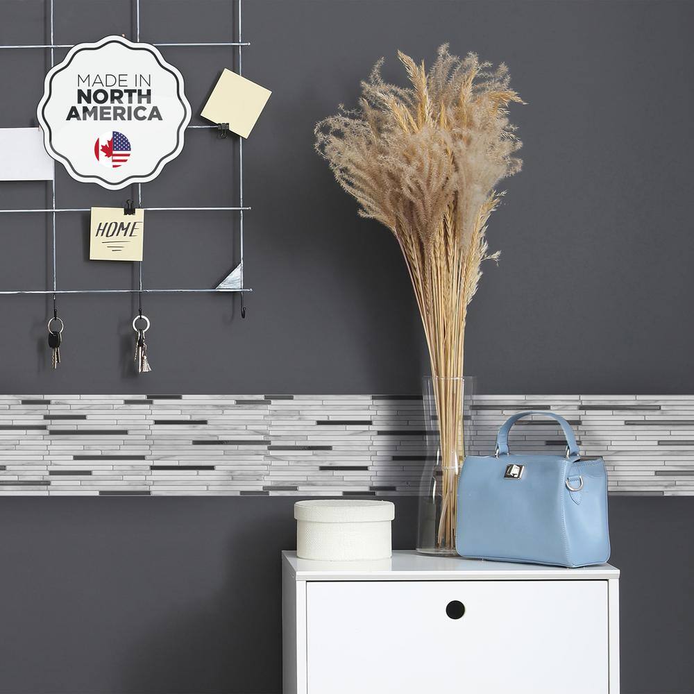 Capri Carrera Marble Peel and Stick Backsplash Tile Set