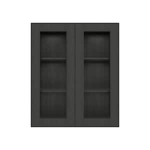 30 in. W x 12 in. D x 36 in. H Ready to Assemble Wall Kitchen Cabinet with No Glasses in Shaker Charcoal