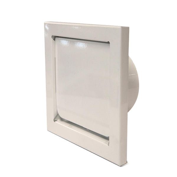 Master Flow 4 in. Round Wall Vent Flush Mount in White