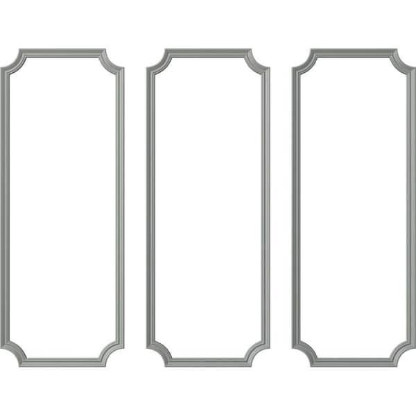 Ekena Millwork 28 in. W x 72 in. H Unfinished Polyurethane Panel Moulding Kit (Triple Panel)