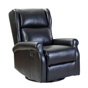 Noble House Samedi Black Faux Leather Recliner 7568