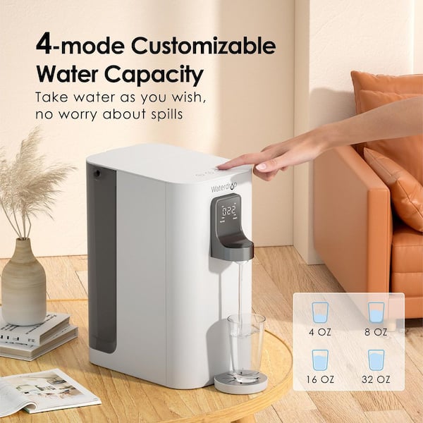 Instant Hot Water Filter Dispenser,3L Super Large Water Tank,Powerful  Countertop Water Filter System,Instant Heating in 3 Seconds,Smart Touch  Screen with,2 Filter Element,White