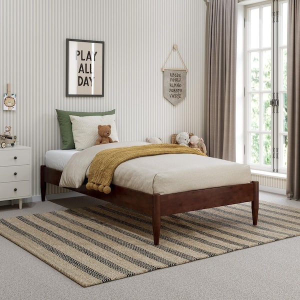 AFI Key West Basic Walnut Brown Solid Wood Frame Twin Platform Bed