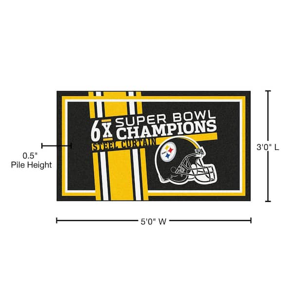 FANMATS Pittsburgh Steelers Yellow 3 ft. x 3.5 ft. All-Star Area Rug 30977  - The Home Depot