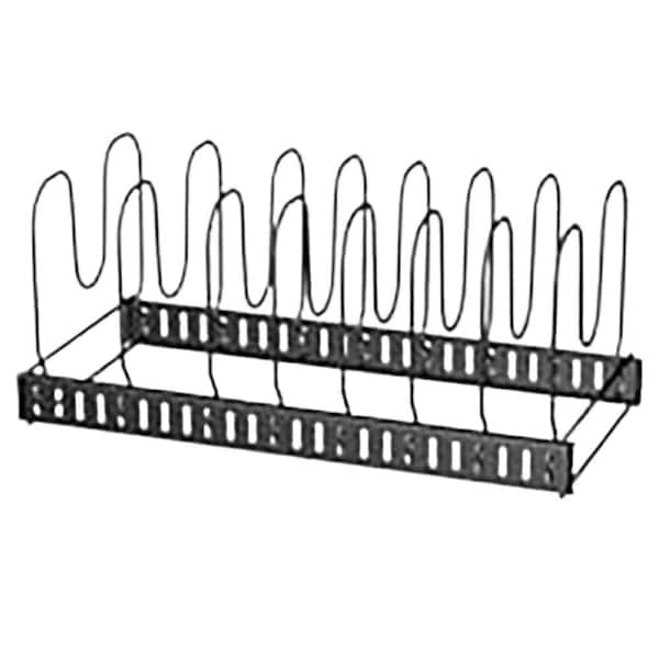 Black Expandable 3 in 1 Adjustable Dividers Rack Pot Rack for Cabinet Countertop Pantry Bakeware Storage