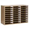 AdirOffice 27-Compartments Adjustable Wooden Literature Organizer Mail Sorter with Removable Shelves, Medium Oak 201-01-MEO-MK