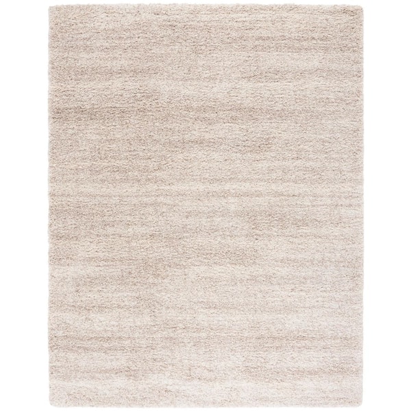 Hudson Shag 9 ft. x 12 ft. Ivory/Beige Solid Marle Area Rug