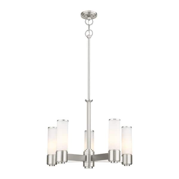 Livex Lighting Weston 5 Light Brushed Nickel Dinette Chandelier