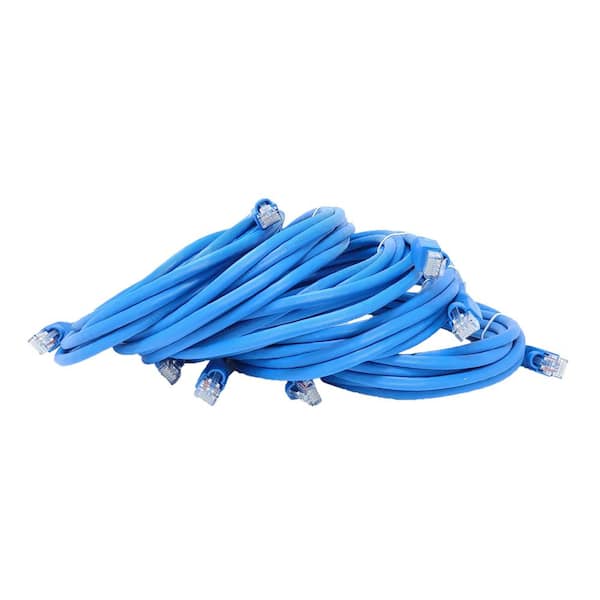 Micro Connectors, Inc 7 ft. Cat 6 Amp 10Gb UTP Cable, Blue (5-Pack)