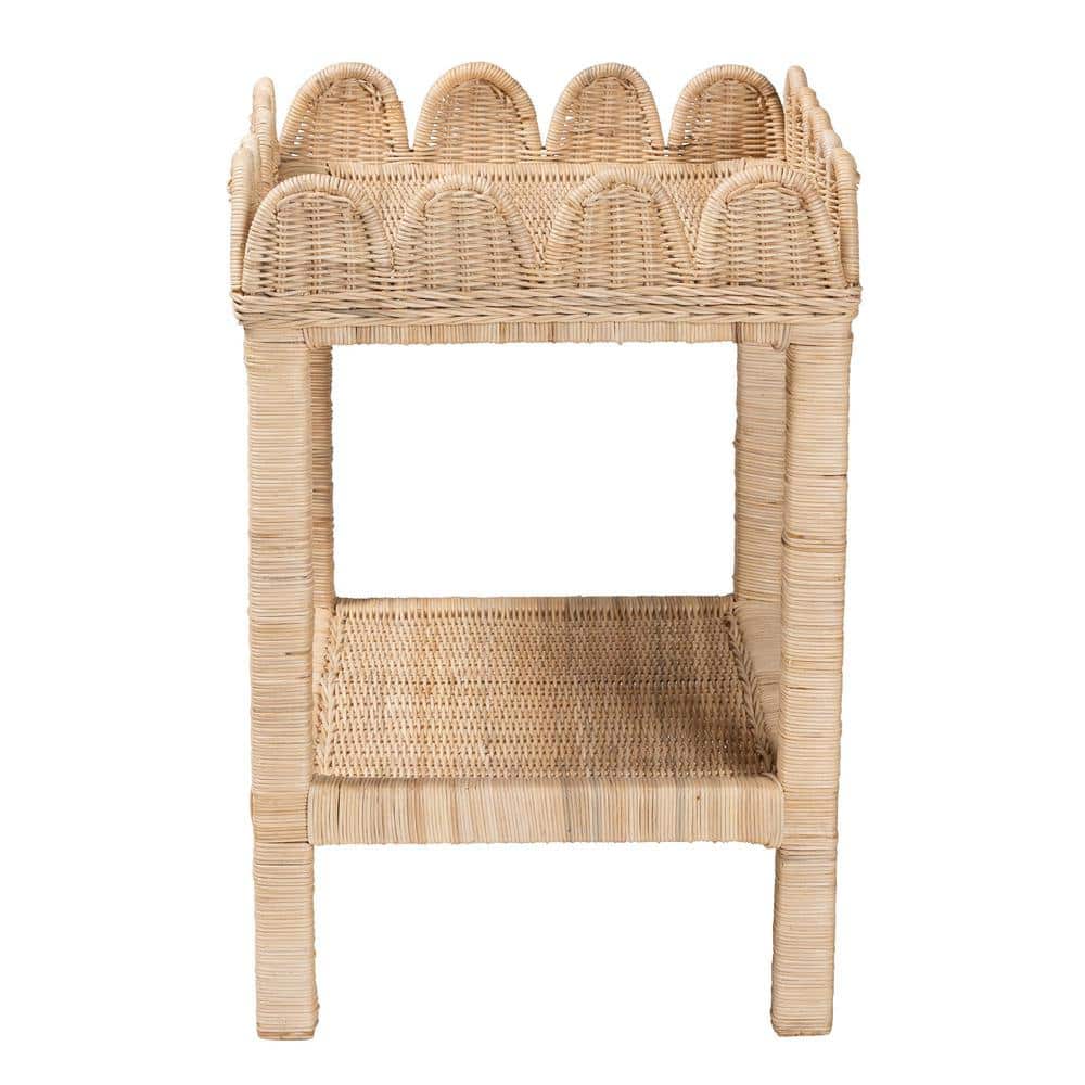 Sumana 25.6 in. Natural Rectangle Wicker Rattan End Table - thumbnail 2