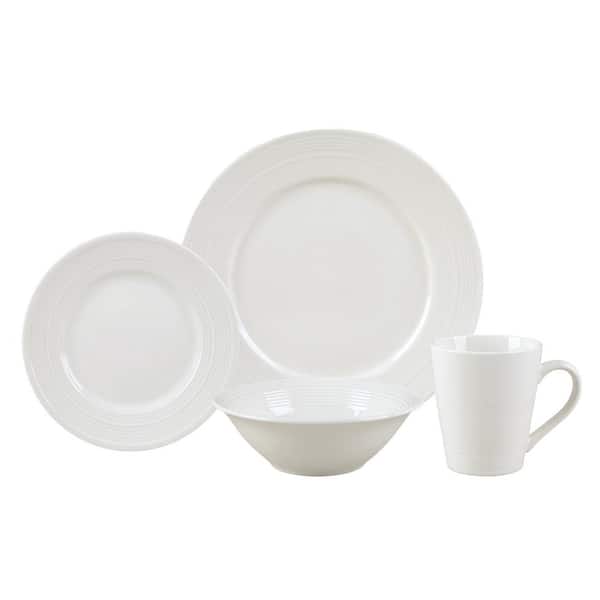 Lorren Home Trends 16-Piece White Diamond Porcelain Set (Service for 4)